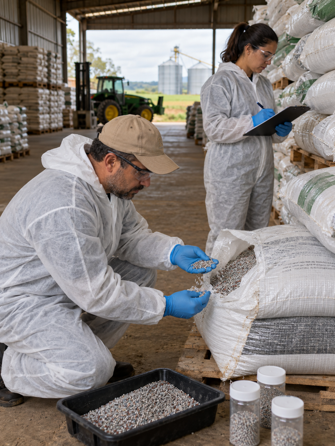 Fiscais examinam fertilizante